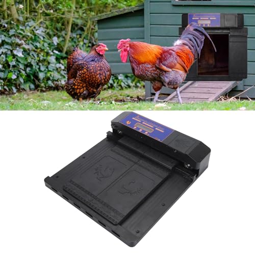 Smart LED Screen Automatic Chicken Coop Door with Timer, Chicken Coop Door Double Open Design for Poultry Breeders and Backyard Livestock Keepers