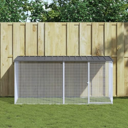 Galvanized Steel Chicken Cage with Roof Anthracite 79.9"x38.6"x35.4" Large Chicken Coop Outdoor & Indoor Durable Mesh Design for Hens Rabbits Ducks Small Animals - color: Anthracite