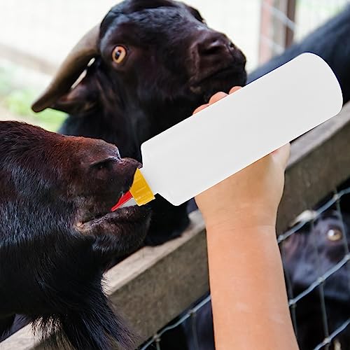 HEMOTON 5 Sets 400ml Lamb Feeding Bottle, Kid Livestock Drink Bottle, Baby Goat Calf Milk Water Bottle, Lamb Bottles for Farm Accessories Bottle