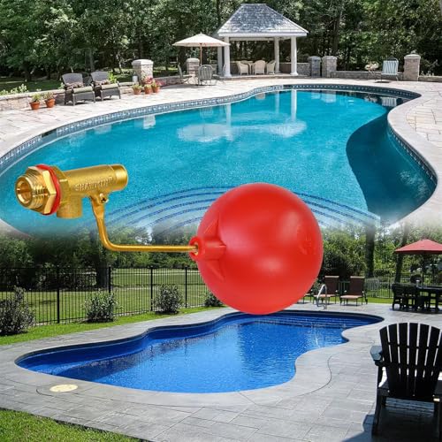 Pool Auto Fill Float Valve 3/8", Brass Water Level Valve for Pool & Pond | Automatic Water Control,Solid Brass Durability,Leak-Free Shut-Off,Leak-Free Shut-Off,125 PSI Rated