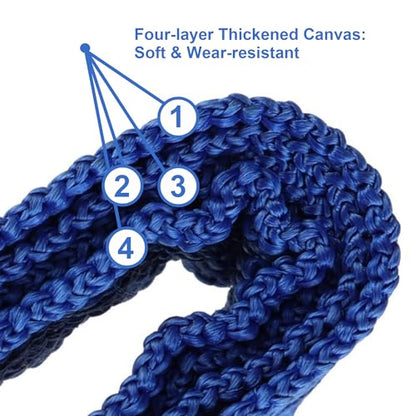 Newborn Calf Halter (110-330 lbs) | 4-Layer Reinforced Canvas Adjustable Livestock Lead Rope | Heavy-Duty Training Halter for Weaning Calves, Miniature Cows, Foals & Goats (Blue)