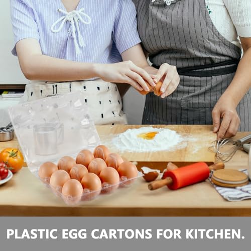 60PCS Plastic Egg Carton Reusable Egg Cartons Cheap Bulk for Fresh Large Eggs, 1 Dozen Blank Egg Tray Clear Egg Container Holder for Refrigerator Home Ranch Chicken Farm Commercial Market Display - size: 60Pack-3x4 Grids