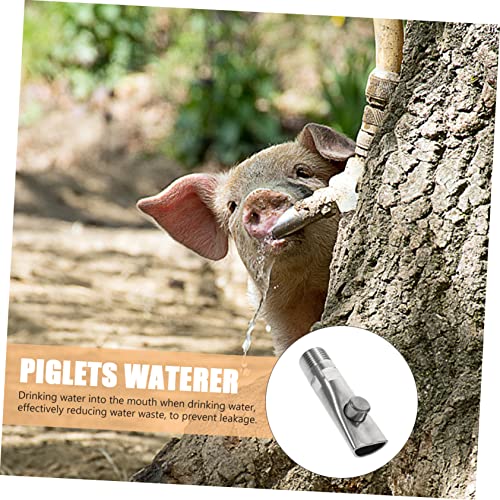 BESPORTBLE 5pcs Stainless Steel Automatic Pig Waterer with Nipple Drinkers for Piglets Livestock Leak Water Feeder Saving Water and Labor for Farm Animals
