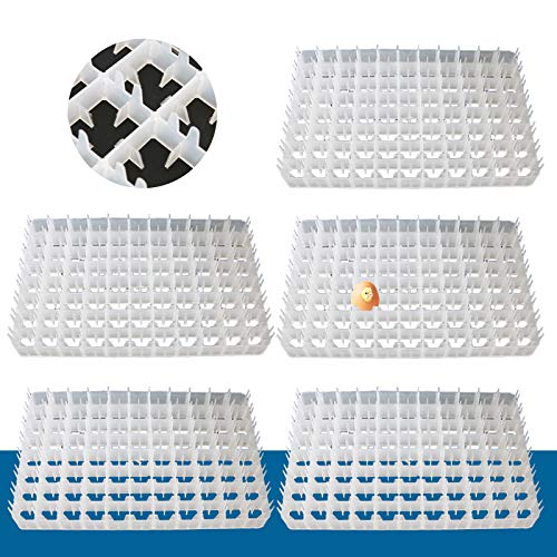 5Pcs 88 Eggs Incubator Tray, Portable Chicken Trays Shipping Carton Poultry Flat Incubator Tray Rooster Supplies, Chicken Egg Hatcher Storage Container for Farms, Homes, Restaurants