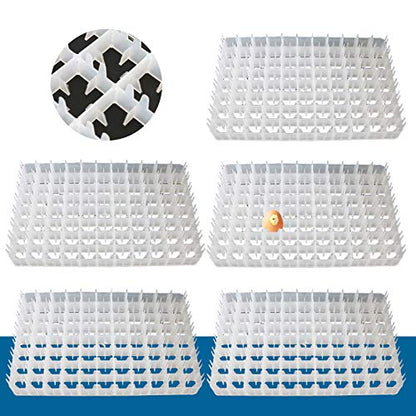 5Pcs 88 Eggs Incubator Tray, Portable Chicken Trays Shipping Carton Poultry Flat Incubator Tray Rooster Supplies, Chicken Egg Hatcher Storage Container for Farms, Homes, Restaurants