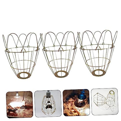 3Pcs Waterproof Heating Bulb Cage Wear-Resistant Lamp Cover for Reptiles Chickens and Young Pigs Heat-Resistant and Scald Design for Household Use