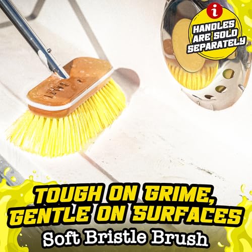 Salty Captain Soft Bristle Boat Deck Brush – Gentle Cleaning for Fiberglass, Glass & Polished Surfaces – Durable Marine-Grade Design - style: Brush Soft (Pole not included)