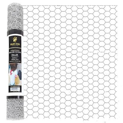 Chicken Wire 24 in x 25 FT x 2” Mesh x 20GA | Poultry Wire Netting | Hot Dipped Galvanised | Hexagonal Galvanized Mesh for Chicken Coop, Rabbit Cage, Fence Barrier PM24x25x2 - style: 24 in x 25 FT x 2 in