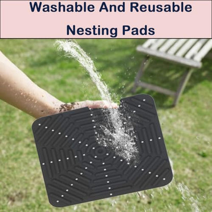 Durable Washable Chicken Nesting Pads for Coop - 12x12 Inch Reusable Nest Box Mats, 6PCS Soft Plastic Liners for Egg Laying Hens - Easy Clean, Leakproof, Premium Quality
