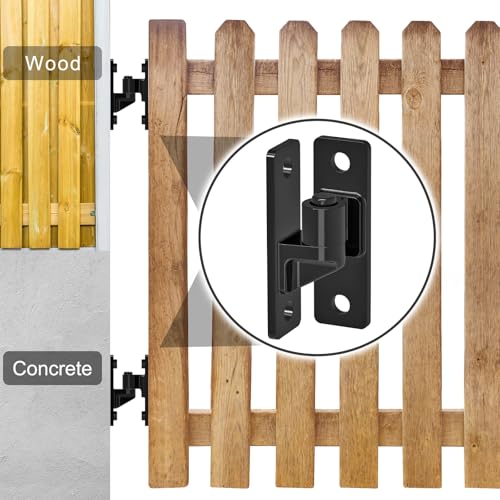 Insaga Heavy Duty Gate Hinges,2Pack High Strength Steel with E-Coating Finish, 6mm Thick Rustproof Hinges for Farm Gates, Chain Link Fences, Barns, Sheds & Driveways (4.9"x1.5") - color: Black-2Pack