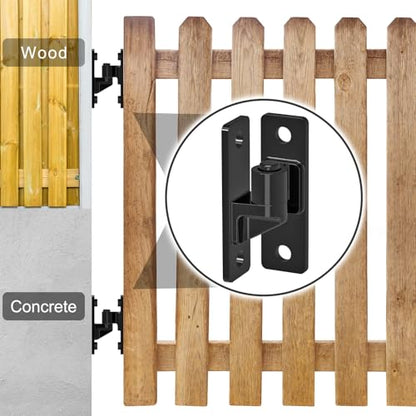 Insaga Heavy Duty Gate Hinges,2Pack High Strength Steel with E-Coating Finish, 6mm Thick Rustproof Hinges for Farm Gates, Chain Link Fences, Barns, Sheds & Driveways (4.9"x1.5") - color: Black-2Pack