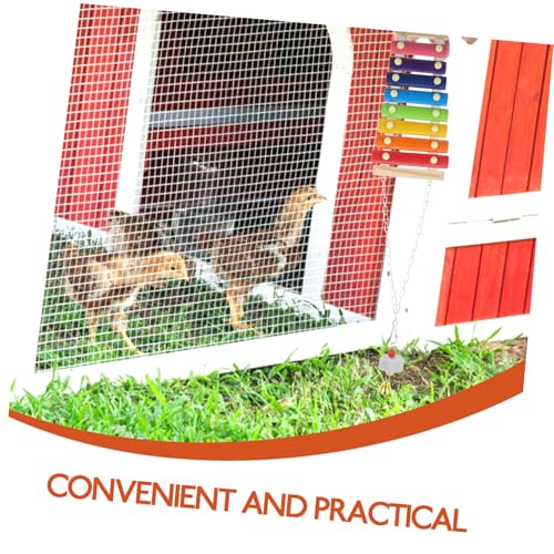 GANAZONO Chicken Foraging with Colorful Ladder Beads Swing Xylophone Fruit Feeder for Hens and Parrots Interactive Pecking for Chicken Enrichment and Active Fun