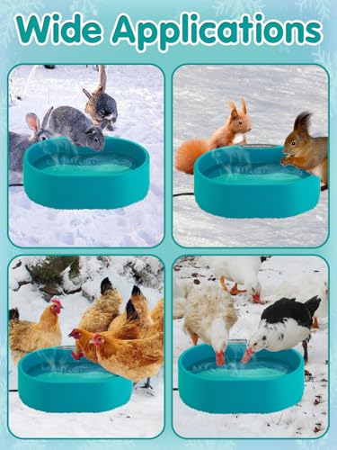 3.7L Heated Water Bowl for Outdoor Dogs Cats - 30W Thermostatic Control Heating Pet Bowl with 6.6Ft Bite-Proof Cord for Winter Chickens - size: 3.7L