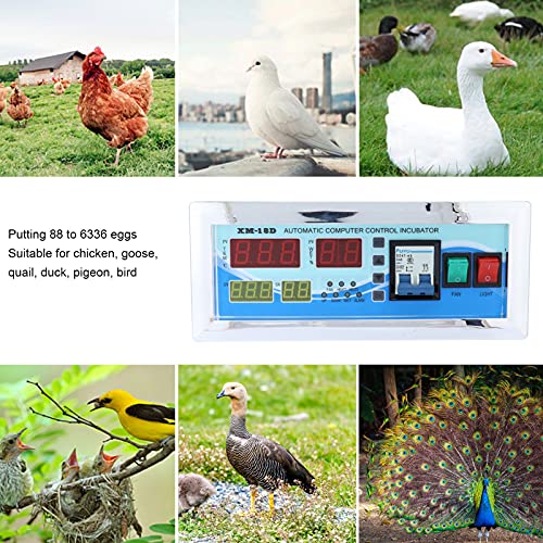AUNMAS 180-240V XM18D Egg Incubator Temperature Controller, Full-Automatic Temperature Humidity Controller Machine System with LCD Display for Chicken Birds Ducks Geese Pigeons