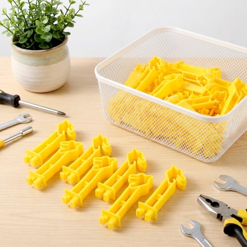 75 Pcs 4.7 inch Snap Fit T Post Insulators Reversed Extender Electric Fence Insulators Extended Snug Fitting T Post Electric Fence Wire Clips for Yard Agricultural Ranchers Farm (Yellow)