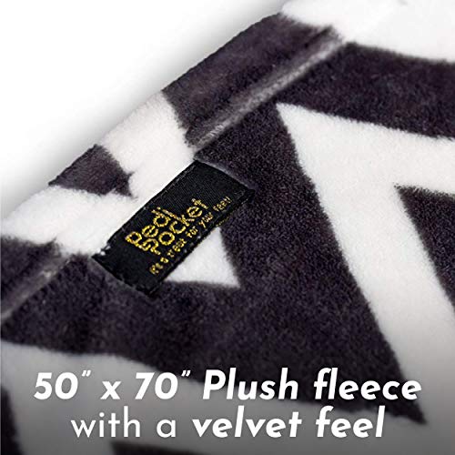 PediPocket Patented Foot Pocket Blanket – 50” x 70” with 20” Deep Foot Pocket, Plush Velvety Fleece Blanket, Everyday Luxurious Comfort, Machine Washable, Great Gift Idea – Chevron Chic (non-electric) - color: Chevron Chic