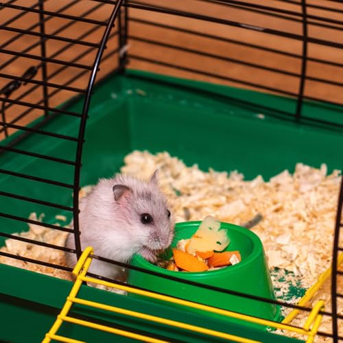 Wooden Hanging Small Animal Feeding Bowl Wear- Guinea Pig Feeder Suitable for Hamsters Chinchillas and Squirrels