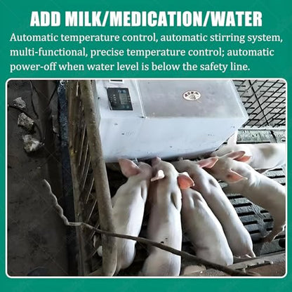 Pig Milk Feeder,Automatic Pig Milk Feeding Machine,Thickened Stainless Steel Piglet Feeder, Large Capacity Milk Box,with 10/14 Nipples 10pacifiers - size: 10pacifiers