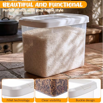 2 Pack Airtight Dog Food Storage Container, 22 Lbs Clear Pet Food Storage Bin with 2 Measuring Scoops for Pet Dog Cat Grain RiceTreat - size: 22 Lbs
