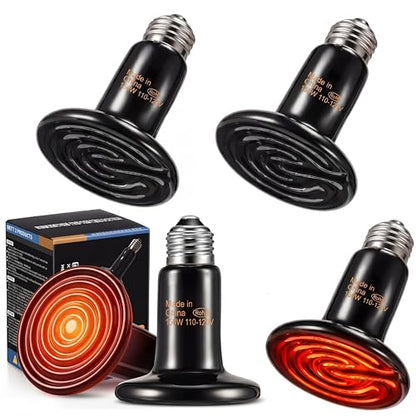4 Pack 150W Ceramic Heat Emitter, No Light Reptile Heat Lamp Bulb for Bearded Dragon Tank, Chicken Brooder and Coop, E26 Ceramic Heater Bulb for Large Terrarium - style: 150W