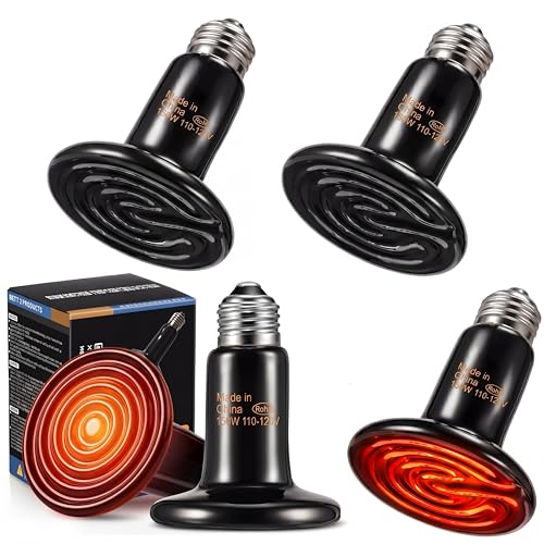 4 Pack 150W Ceramic Heat Emitter, No Light Reptile Heat Lamp Bulb for Bearded Dragon Tank, Chicken Brooder and Coop, E26 Ceramic Heater Bulb for Large Terrarium - style: 150W