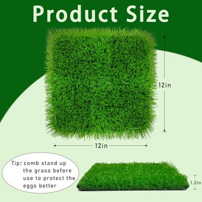 8 Pack Chicken Nesting Pads-12×12",Washable Thicken Artificia Grass Nesting Box Liners Pee Pads Reusable Laying Eggs Bedding for Chickens Coop Pet Outdoor Indoor