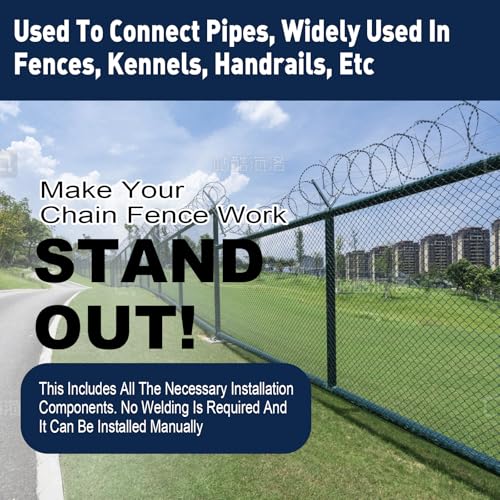 2 Pack Chain Link Gate Hinge Kit for 1-3/8" Pipe - Galvanized Steel No-Weld Kit w/Male & Female Brackets, Bolts & Nuts