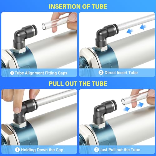 TAILONZ PNEUMATIC Elbow and Straight Combination 3/8 Inch Tube OD x 1/4 Inch NPT Thread Push to Connect Fittings PC-3/8-N2+PL-3/8-N2(Pack of 30) - size: 3/8"OD x 1/4"NPT