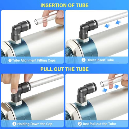 TAILONZ PNEUMATIC Elbow and Straight Combination 3/8 Inch Tube OD x 1/4 Inch NPT Thread Push to Connect Fittings PC-3/8-N2+PL-3/8-N2(Pack of 30) - size: 3/8"OD x 1/4"NPT
