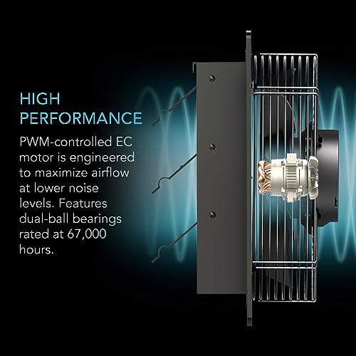 AC Infinity AIRLIFT T16, Shutter Exhaust Fan 16" with WiFi Temperature Humidity Controller, EC-Motor Wall Mount Ventilation and Cooling for Sheds, Attics, Workshops, and Greenhouses