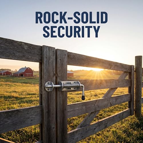 6.5 Inch Spring Loaded Latch Pin, Heavy Duty Metal Barrel Bolt Door Lock with Powder Coated Finish, 12mm Thick Gate Latch for Sheds, Utility Trailers and Corral Gates