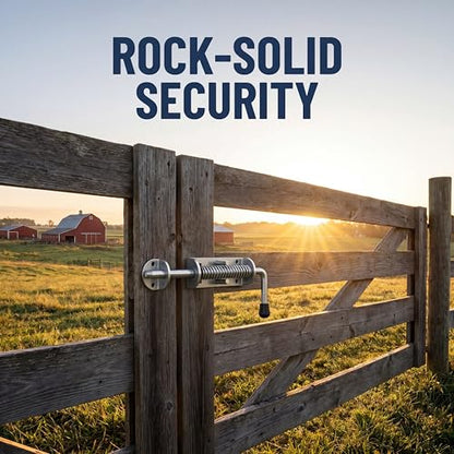 6.5 Inch Spring Loaded Latch Pin, Heavy Duty Metal Barrel Bolt Door Lock with Powder Coated Finish, 12mm Thick Gate Latch for Sheds, Utility Trailers and Corral Gates