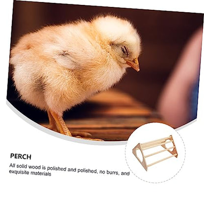 Wooden Chicken Perch Stand for Birds Adjustable Height Chicken Training Stand Natural Material for Parrots and Small Birds
