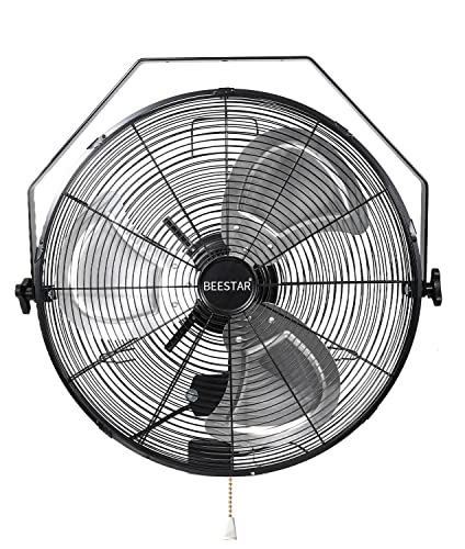 BEESTAR 18 inch High Velocity Wall Mount Fan,Industrial Fan with 3 Speed Commercial Ventilation,Easy Operation and 270 Degree Tilting,Metal Fan for Warehouse,Greenhouse, Workshop and Basement - style: 18 INCH