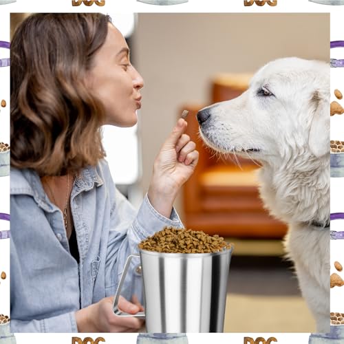 8 Cup Dog Food Scoop 304 Stainless Steel Dog Food Measuring Cups for Cat or Bird Pet Foods, Injection Molded and Dishwasher Safe (8 Cup) - size: 8 Cup