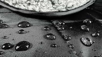 DOWN UNDER OUTDOORS Waterproof 350 GSM Fleece or Sherpa Stadium Blanket | Large Extra Thick, Windproof, Quilted, Machine Washable, Camping Picnic & Outdoor, Beach, Dog, secret pocket, 82 x 55 inches - color: Black/Heather Grey
