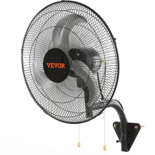 VEVOR 18 inch Wall Mount Fan Oscillating, 3-speed High Velocity Max. 4000 CFM Industrial Wall Fan for Indoor, Commercial, Residential, Warehouse, Greenhouse, Workshop, Basement, Black, ETL Listed - size: 18 Inch, style: Oscillating
