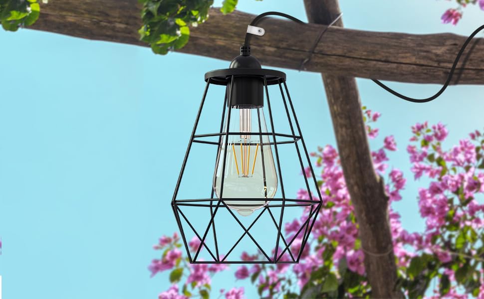 intelamp Solar Pendant Lights Indoor Outdoor, 4000mAh Gazebo Shed Chandeliers with Remote Dust to Dawn Mode 16.4Ft Hanging Lighting Interior for Outside Barns Toolsheds Chicken Coop - size: Diamond (1-Pack)