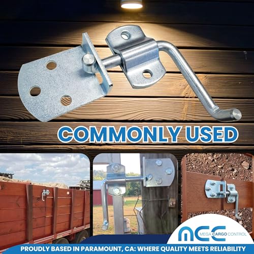 Mega Cargo Control 4 Pack Straight Security Latches for Wood and Metal Stakes - Secure Stake Body, Trailer, Tie Downs Straight - size: Set of 4