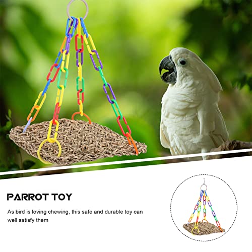 4pcs Parrot Swing Chicken Coop Accessories Large Chicken Coop Woven Parrot Activity Bird Toys Cage Bite s Foraging Wall Toy Abs to Climb Training Rack