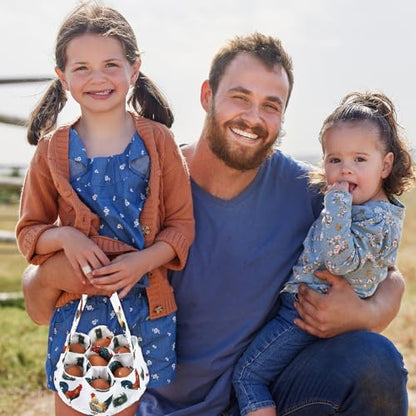 Egg Collecting Basket, Canvas Egg Basket for Gathering with 7 Pouches for Chicken, Duck, Goose, Bird, Various Poultry Collection (Grass-nest chicken) - style: Grass-nest chicken