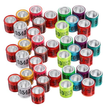 Abaodam 100pcs Pigeon Leg Bands Colorful Bird Foot Rings for Easy Identification of Racing Pigeons Chickens and Other Poultry Mixed Colors Random Styles