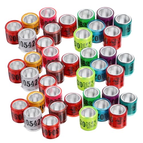Abaodam 100pcs Pigeon Leg Bands Colorful Bird Foot Rings for Easy Identification of Racing Pigeons Chickens and Other Poultry Mixed Colors Random Styles