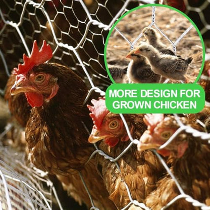 Amagabeli Chicken Wire 24 in x 50ft Poultry Wire Netting Hexagonal Galvanized Mesh Garden Fence Barrier for Craft Projects, Pet Rabbit Chicken Fencing - color: Galvanized, size: 1" 24"x50'
