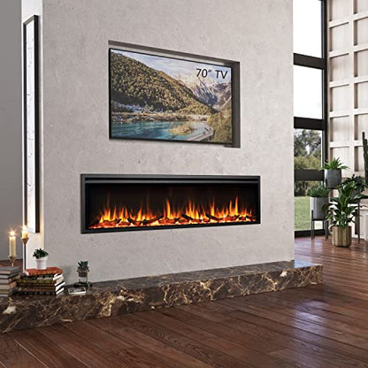 LegendFlame Austin in Wall Recessed & Wall Mounted Electric Fireplace (72") - size: 72"