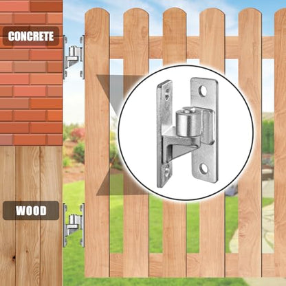 Insaga Wall Mount Gate Hinges Heavy Duty (2Pack), Hot-Dip Galvanized Steel, 600LB Load Capacity, Universal Fit for Wood, Concrete & Brick Posts, Outdoor Farm Fence Gate Hardware Kit (4.9"x1.5") - color: Silver-2Pack