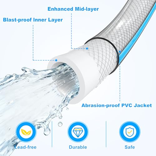 RV Water Hose, 5/8" Premium RV Drinking Water Hose for RV, Camping, Marine, Trailer and Truck, BPA Free, Anti-Kink and Leak-Free, Drinking Water Safe (White, 50FT) - color: White, size: 50FT