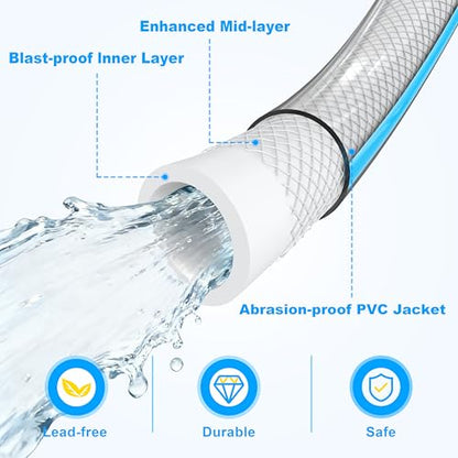 RV Water Hose, 5/8" Premium RV Drinking Water Hose for RV, Camping, Marine, Trailer and Truck, BPA Free, Anti-Kink and Leak-Free, Drinking Water Safe (White, 150FT) - color: White, size: 150FT
