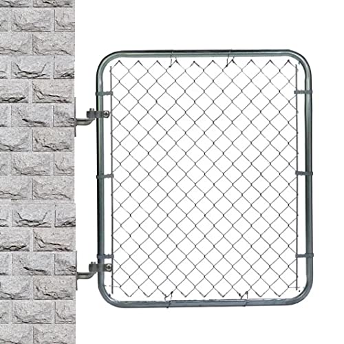 2 Pack Wall Mount Gate Hinges, Heavy Duty Chain Link Fence Gate Hinges with 5/8 Hinge Pin for Fences & Farm Gates (Screws Not Included), Silver - color: Silver