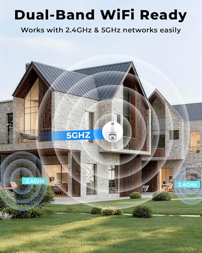 Light Bulb Security Camera 2 Packs, 5G&2.4GHz 2K Security Cameras Wireless Outdoor 360° PTZ Cameras for Home Security with Color Night Vision, 2 Way Talk, AI Human Detection, Screw in Light Socket